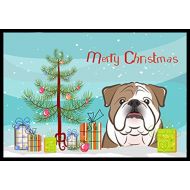 Carolines Treasures BB1591JMAT Christmas Tree and English Bulldog Indoor or Outdoor Mat 24x36, 24H X 36W, Multicolor