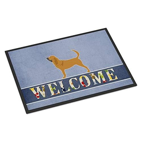  Carolines Treasures BB5488MAT Bloodhound Welcome Indoor or Outdoor Mat 18x27, 18H X 27W, Multicolor