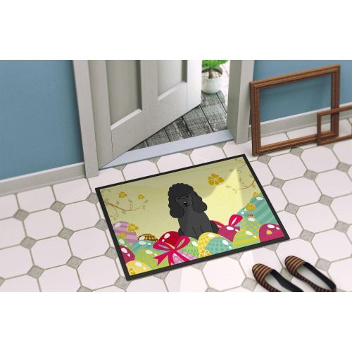  Carolines Treasures BB6071MAT Easter Eggs Poodle Black Indoor or Outdoor Mat 18x27, 18H X 27W, Multicolor