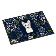 Carolines Treasures BB5077MAT Blue Flowers Westie Indoor or Outdoor Mat 18x27, 18H X 27W, Multicolor