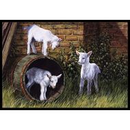 Carolines Treasures BDBA0232MAT Goats by Daphne Baxter Indoor or Outdoor Mat 18x27, 18H X 27W, Multicolor
