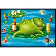 Carolines Treasures APH0093MAT Frog Drinking Beer Indoor or Outdoor Mat 18x27, 18H X 27W, Multicolor