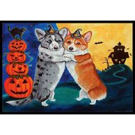 Carolines Treasures 7413JMAT Corgi Halloween Scare Indoor or Outdoor Mat 24x36, 24H X 36W, Multicolor