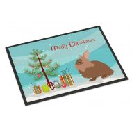 Carolines Treasures BB9327MAT Lionhead Rabbit Christmas Indoor or Outdoor Mat 18x27, 18H X 27W, Multicolor