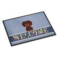Carolines Treasures BB5712MAT Dachshund Chocolate Welcome Indoor or Outdoor Mat 18x27, 18H X 27W, Multicolor