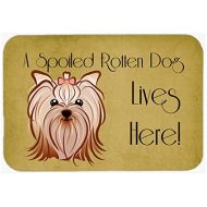 Carolines Treasures BB1452JCMT Yorkie Yorkishire Terrier Spoiled Dog Lives Here Kitchen or Bath Mat 24x36, 24H X 36W, multicolor