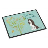 Carolines Treasures BB7622MAT Welcome Friends Brown Springer Spaniel Indoor or Outdoor Mat 18x27, 18H X 27W, Multicolor