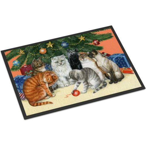  Carolines Treasures BDBA0345JMAT Cats Under The Christmas Tree Indoor or Outdoor Mat 24x36, 24H X 36W, Multicolor