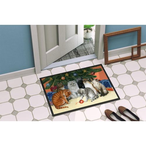  Carolines Treasures BDBA0345JMAT Cats Under The Christmas Tree Indoor or Outdoor Mat 24x36, 24H X 36W, Multicolor