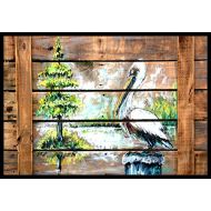 Carolines Treasures MW1215MAT Summer by The Lake White Pelican Indoor or Outdoor Mat 18x27, 18H X 27W, Multicolor