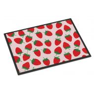 Carolines Treasures BB5146JMAT Strawberries on Pink Indoor or Outdoor Mat 24x36, 24H X 36W, Multicolor