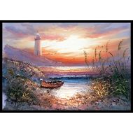 Carolines Treasures APH4130JMAT Lighthouse Scene with Boat Indoor or Outdoor Mat 24x36, 24H X 36W, Multicolor