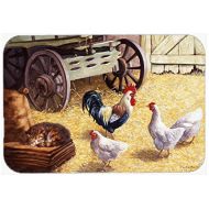 Carolines Treasures BDBA0339CMT Rooster and Hens Chickens in the Barn Kitchen or Bath Mat 20x30, 20H x 30W, multicolor