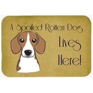 Carolines Treasures BB1487CMT Beagle Spoiled Dog Lives Here Kitchen or Bath Mat 20x30, 20H x 30W, multicolor