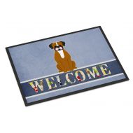 Carolines Treasures BB5697MAT Flashy Fawn Boxer Welcome Indoor or Outdoor Mat 18x27, 18H X 27W, Multicolor