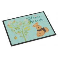 Carolines Treasures BB7625MAT Welcome Friends Airedale Terrier Indoor or Outdoor Mat 18x27, 18H X 27W, Multicolor