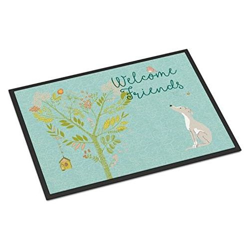  Carolines Treasures BB7636MAT Welcome Friends Italian Greyhound Indoor or Outdoor Mat 18x27, 18H X 27W, Multicolor