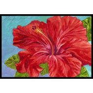 Carolines Treasures TMTR0319JMAT Red Hibiscus by Malenda Trick Indoor or Outdoor Mat 24x36, 24H X 36W, Multicolor