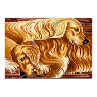 Carolines Treasures AMB1387JMAT Zeus and Chloie The Golden Retrievers Indoor or Outdoor Mat 24x36, 24H X 36W, Multicolor