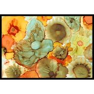 Carolines Treasures 8969JMAT Abstract Flowers Teal and Orange Indoor or Outdoor Mat 24x36, 24H X 36W, Multicolor