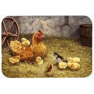 Carolines Treasures BDBA0176CMT Chicken Hen and Her Chicks Kitchen or Bath Mat 20x30, 20H x 30W, multicolor