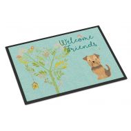 Carolines Treasures BB7642MAT Welcome Friends Yorkie Natural Ears Indoor or Outdoor Mat 18x27, 18H X 27W, Multicolor