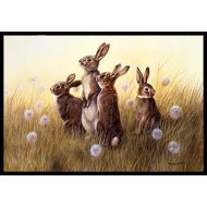 Carolines Treasures BDBA0144MAT Rabbits in The Dandelions Indoor or Outdoor Mat 18x27, 18H X 27W, Multicolor