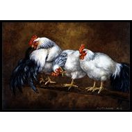 Carolines Treasures BDBA0081MAT Roosting Rooster and Chickens Indoor or Outdoor Mat 18x27, 18H X 27W, Multicolor