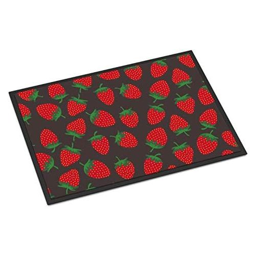  Carolines Treasures BB5137MAT Strawberries on Gray Indoor or Outdoor Mat 18x27, 18H X 27W, Multicolor