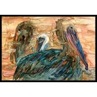 Carolines Treasures 8977JMAT Abstract Pelicans Indoor or Outdoor Mat 24x36, 24H X 36W, Multicolor