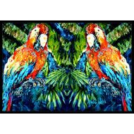 Carolines Treasures MW1216JMAT Parrots Yo Yo Mama Indoor or Outdoor Mat 24x36, 24H X 36W, Multicolor