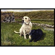 Carolines Treasures FRF0018MAT Yellow and Black Labradors Indoor or Outdoor Mat 18x27, 18H X 27W, Multicolor