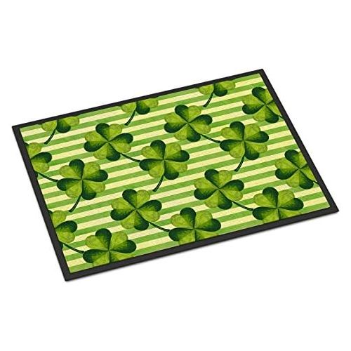  Carolines Treasures BB7557MAT Watercolor Shamrock Stripes Indoor or Outdoor Mat 18x27, 18H X 27W, Multicolor