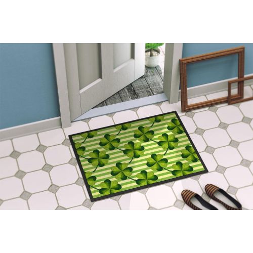  Carolines Treasures BB7557MAT Watercolor Shamrock Stripes Indoor or Outdoor Mat 18x27, 18H X 27W, Multicolor