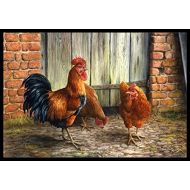 Carolines Treasures BDBA0056MAT Rooster and Chickens by Daphne Baxter Indoor or Outdoor Mat 18x27, 18H X 27W, Multicolor