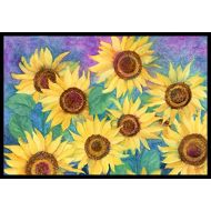 Carolines Treasures IBD0247JMAT Sunflowers and Purple Indoor or Outdoor Mat 24x36, 24H X 36W, Multicolor