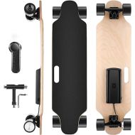Caroma Electric Skateboards with Remote, 350W Powerful Brushless Motor, 12.4MPH Top Speed, 13 Miles Max Range, Various Speeds Adjustable, Electric Longboard for Adults & Teens, Suitable for Beginners