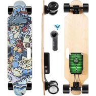 Caroma Electric Skateboard with Remote, 700W Electric Longboard,18.6 Mph Top Speed & 12 Miles Range, Suitable for Adults & Teens Beginners, Built-in Intelligent BMS, Easy Carry Handle Design