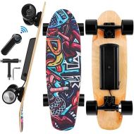 Caroma 350W Electric Skateboards with Remote, 12.4 MPH Top Speed, 7 Layers Maple, Portable Electric Longboard, Built in Intelligent BMS E Skateboard for Teens and Adults