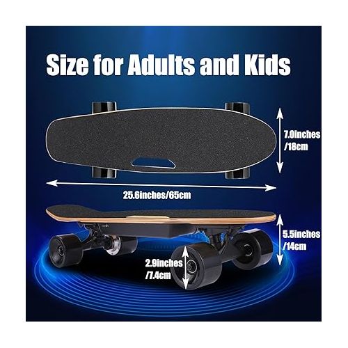  Caroma Electric Skateboards with Wireless Remote Control, Max 12.4 MPH and 8 Miles Range, Electric Skateboards for Adults and Beginners, Ideal Skateboard Gifts for Kids Adults