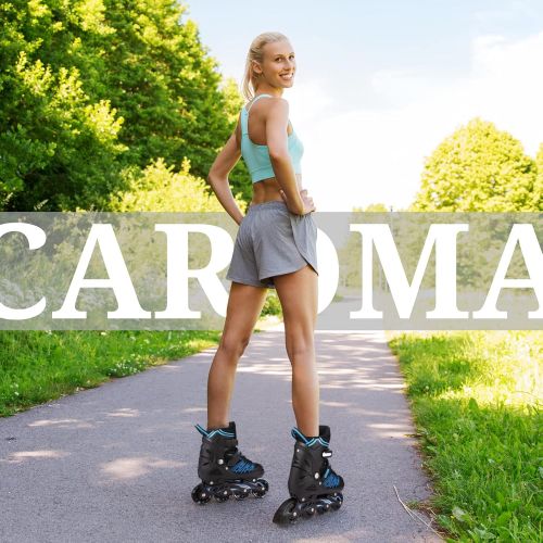  Caroma Adjustable Inline Skates Children’s Youth Roller Skates for Kids Illuminating Beginner Roller with 8 LED Light Up Wheels Unisex Fun Roller Skates for Women Boys and Girls