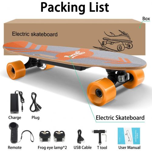  CAROMA Electric Skateboards for Adults,70cm Electric Longboard Skateboard with Wireless Remote,7 Layers Maple,8-10 km Range,29.4V 2000mAh Battery,12.4 MPH Top Speed,350W Brushless