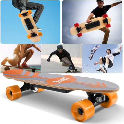  CAROMA Electric Skateboards for Adults,70cm Electric Longboard Skateboard with Wireless Remote,7 Layers Maple,8-10 km Range,29.4V 2000mAh Battery,12.4 MPH Top Speed,350W Brushless