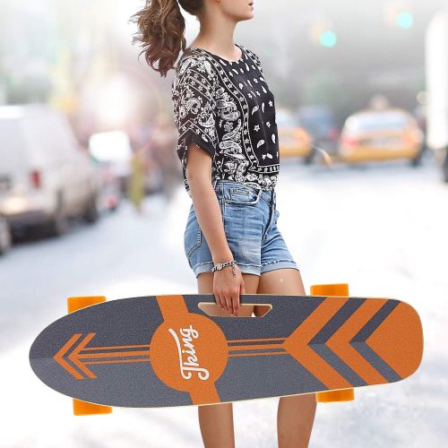  CAROMA Electric Skateboards for Adults,70cm Electric Longboard Skateboard with Wireless Remote,7 Layers Maple,8-10 km Range,29.4V 2000mAh Battery,12.4 MPH Top Speed,350W Brushless