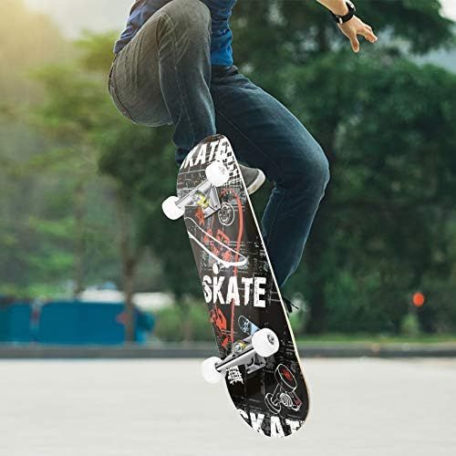  Caroma 31inches Skateboard for Beginners Standard Skateboards for Teen Kids Boys Girls Youths Starter-Complete Skate Boards 31.1x 7.9 Canadian Maple Pro Cruiser