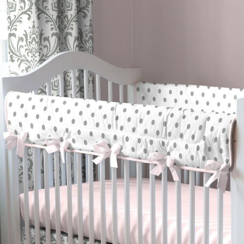 Carousel Designs Pink and Gray Traditions Crib Rail Cover