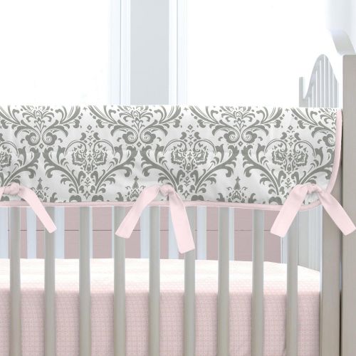  Carousel Designs Pink and Gray Traditions Crib Rail Cover