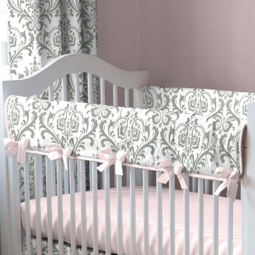  Carousel Designs Pink and Gray Traditions Crib Rail Cover