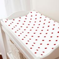 Carousel Designs Red Stars Changing Pad Cover - Organic 100% Cotton Change Pad Cover - Made...