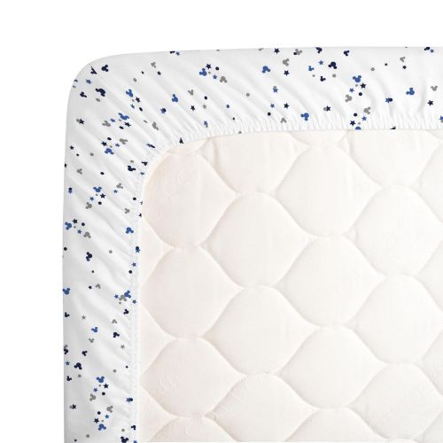  Carousel Designs Disney Baby Navy and Blue Mickey Confetti Crib Sheet - Organic 100% Cotton Fitted Crib Sheet -...
